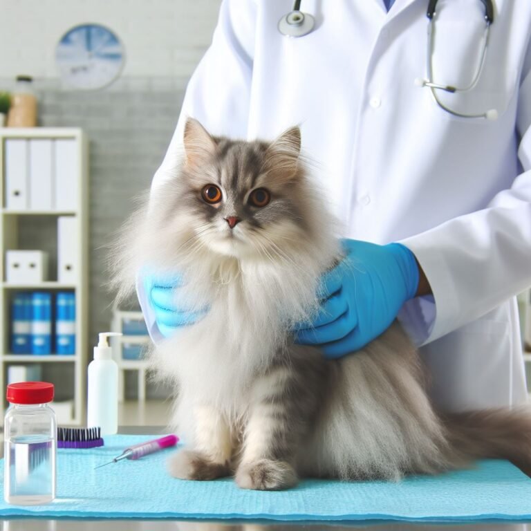 Hairy cat with a vet - Cat Care Journal